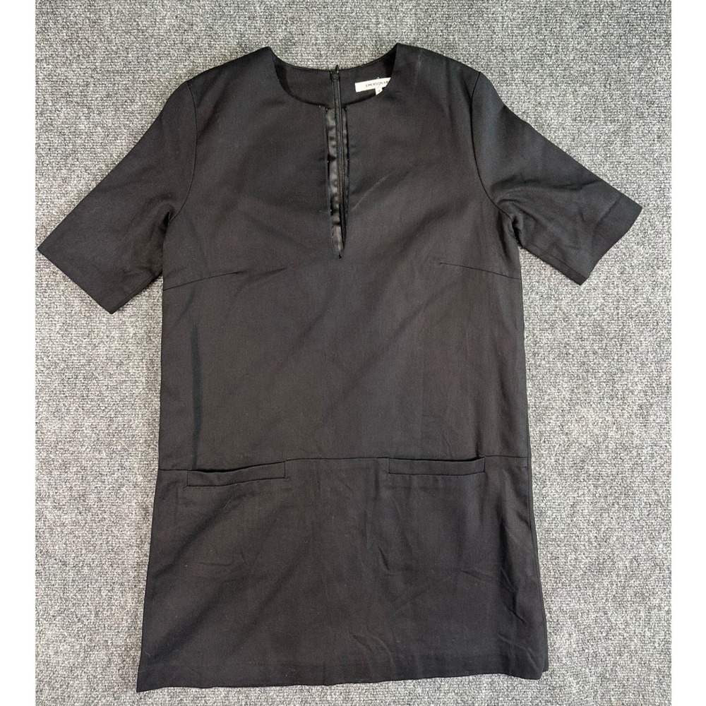 EMERSON FRY Dress Womens Small Black Short Sleeve Shift Dress‎ with Pockets
